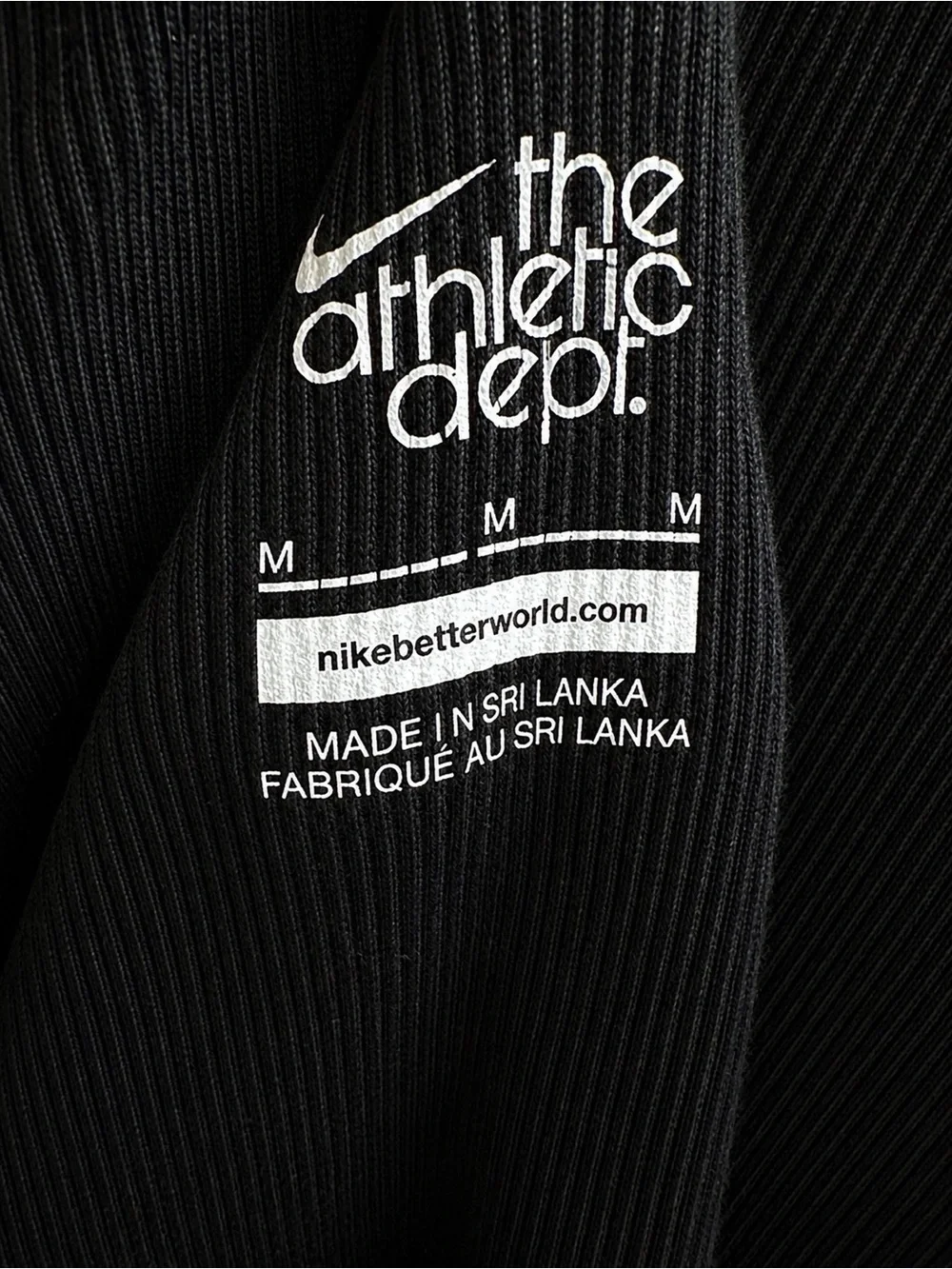 Nike Athletic Dept. Black Ribbed Cotton Tank Top | Women’s Medium